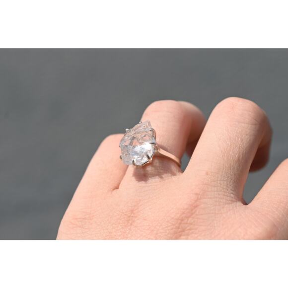 Edwardian Raw Diamond Engagement Ring Rough Diamond Wedding Band Uncut Diamond - Picture 8 of 9